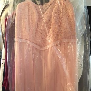 David’s Bridal  Pink Chiffon Bridesmaids Dress